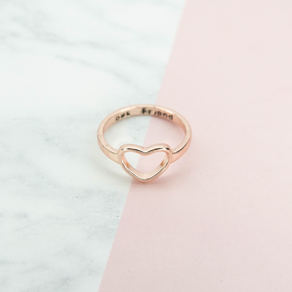 Rose Gold over Copper Heart ring